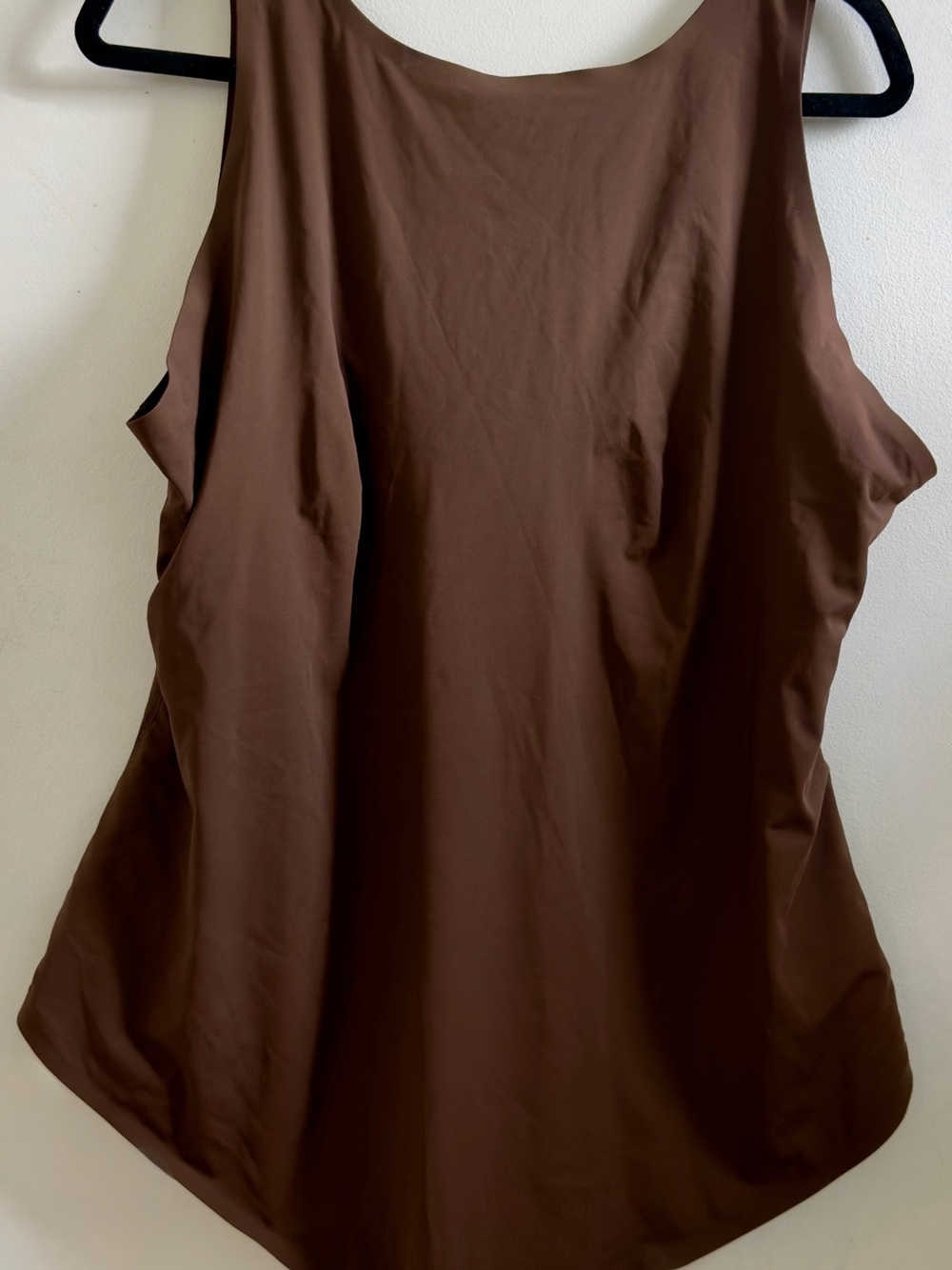 Sleek Brown Scoop-Neck Womens Bodysuit